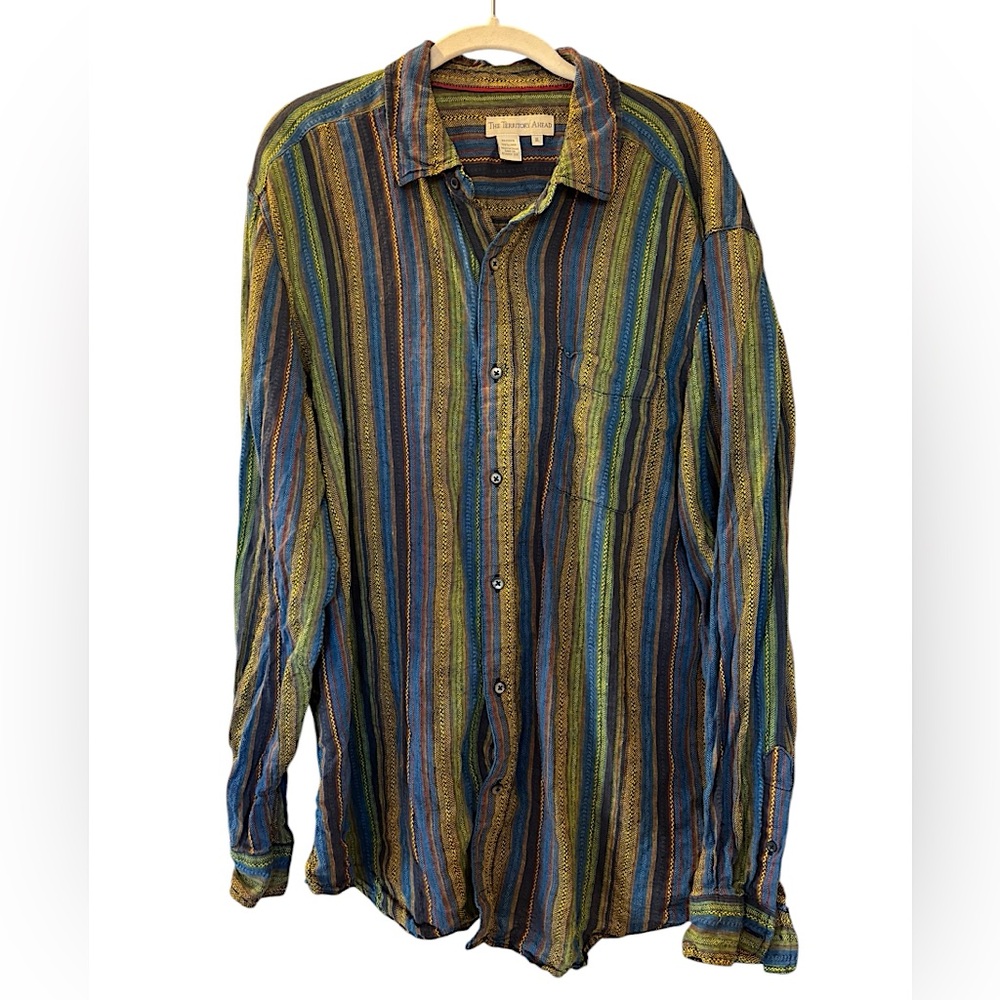 80’s Vintage The Territory Ahead Blue Multicolor Flannel Button Down